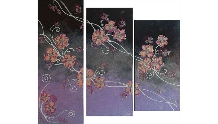'Trittico fiori giapponesi' | Vendita Quadri Online | Quadri moderni | Quadri astratti | Quadri floreali | Quadri dipinti a mano | Gartem Original