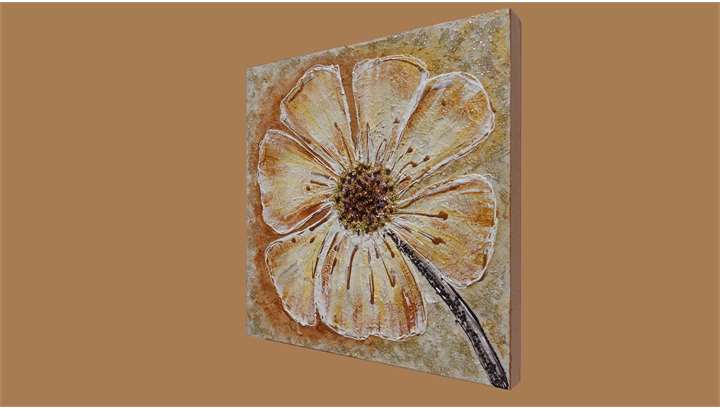 ' Fiore bianco-oro ' | Vendita Quadri Online | Quadri moderni | Quadri astratti | Quadri floreali | Quadri dipinti a mano | Gartem Original