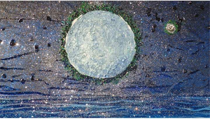 'Luna sul mare con stella' | Vendita Quadri Online | Quadri moderni | Quadri astratti | Quadri floreali | Quadri dipinti a mano | Gartem Original